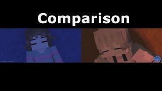 "SLOW DOWN" - Minecraft Music Video ENDING comparison | Lyzander vs. EthanAnimatez