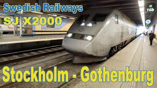 Stockholm to Gothenburg on SJ X2000 high speed train in First Class