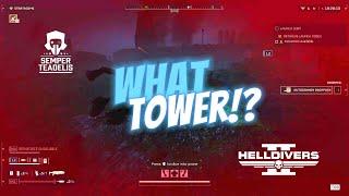 Three idiots attack an immortal stealth tower - Helldivers 2