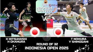 MITSHASHI/OKAMURA (JPN) vs NOMURA/SHIMOGAMI (JPN)[MD]R32 | KAPAL API Indonesia Open 2025 Badminton