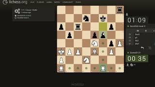 Bullet Chess Against Stockfish Level 3 Bot. #chess #chessgame #bot #lichess