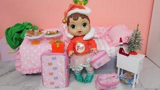 Baby Alive doll Abby packing for holiday vacation doll travel Routine