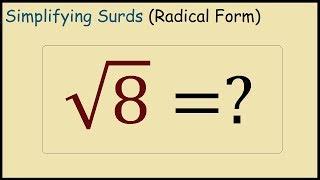 What is Square Root 8 in Simplest Radical Form