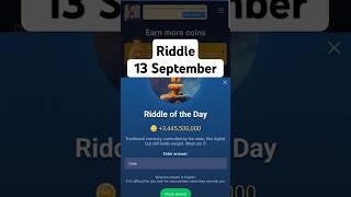 X Empire riddle of the day today 13 September | Musk empire riddle