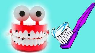 Видео для детей Pretend Play Children Activities Brushing Teeth Learning