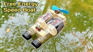 how to make free energy Speed Boat with bottles and rubber || No Motor - No battery