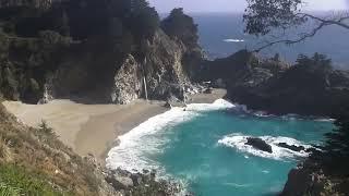 Relaxing 3 Hour Video of a Waterfall on an Ocean Beach at Sunset