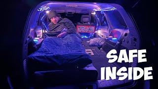 Solo Car Camping in -8 w/ Electric Sleeping Bag | Winter Camping Off-Grid in an SUV