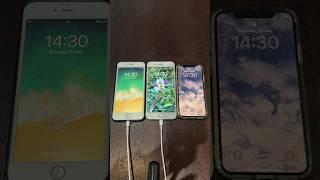 iPhone 6s Plus vs iPhone 7 Plus vs iPhone X boot up test #shorts #iphone6splus #iphone7plus #iphonex