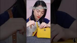 Bright yellow mini size handmade leather bag, how do you like? 