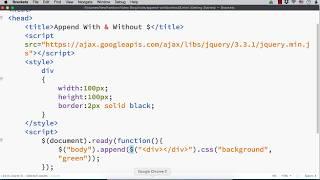 jQuery append() Method: Difference between Adding With and Without $ Wrapper