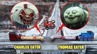 Drone Catches CHOO CHOO CHARLES EATER vs THOMAS TRAIN EATER IN REAL LIFE! (INFECTED TRAIN MOVIE)