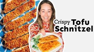 Crispy Tofu Schnitzel (No Pressing, No Marinating!)