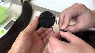 Review how to wrap hair bundle to make very clean and neat weft extension