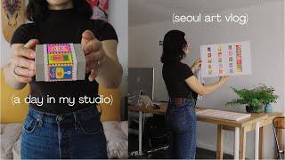 seoul studio vlog | spring prints, cherry blossoms, + book fair prep