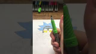 Rick from Rick and Morty Drip Effect with Markers (#shorts)