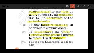 relief available to consumer || ncert || class 12 business studies || consumer protection