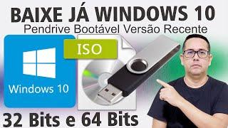 Como Baixar o Windows 10 Original e Pendrive Bootável, (32Bits ou 64Bits)- Versão Recente