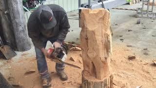 Bear Chainsaw Carving Tutorial with Chainsaw Dave USA. Surprise Ending!!!