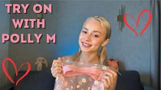 [4K] Insanely Transparent Pink Mesh Top  with Cute Daisies Try on Haul | Molly Polly Review