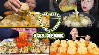 ASMR: Eating dumpling momos momos eating challenge ASMR Mukbang  best compilation Mukbang 