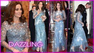 Princess Catherine STEAL THE LIMELIGHT In Blue Crystal-Covered Gown At A Royal Event