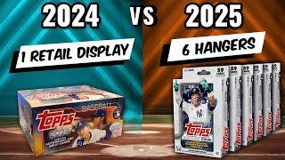 AWESOME RELIC!! 2024 TOPPS UPDATE RETAIL DISPLAY VS 2025 TOPPS SERIES 1 HANGERS