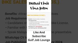 Dubai Jobs 2024 | Dubai Visit Visa Jobs