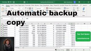 How to create an automatic backup copy of worksheets