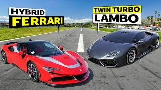 Supercar Drag Race Showdown! @Freddylsx's Lamborghini Huracán vs Hybrid Ferrari SF90 Stradale