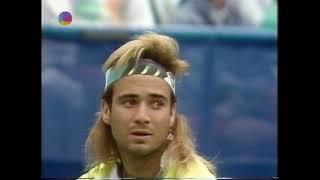 19 and 20 year old P. Sampras and A. Agassi at the US Open 1990 Final