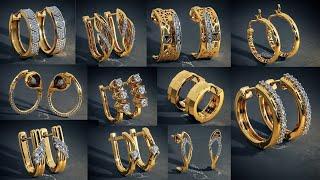 Latest gold hoop earrings designs with Weight and Price ll gold earrings designs for women..