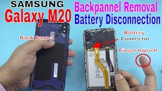 Samsung Galaxy M20 Backpanel Removal & Battery Disconnection... TearDown.. Disassembly..