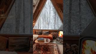 A dreamy A-frame escape with a warm fireplace, rustic charm, and breathtaking snowy views!