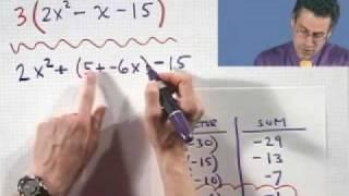 Factoring Trinomials: The Grouping Method, Part 2 of 2, from Thinkwell College Algebra