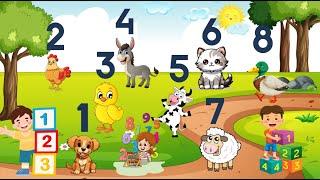 1-10 Hayvanlarla Sayı Saymayı Öğrenin 10 Küçük Köpekçik  Çocuklar İçin Sayılar Şarkısı Bebek Şarkısı