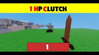 1 HP CLUTCH..  | Roblox Bedwars