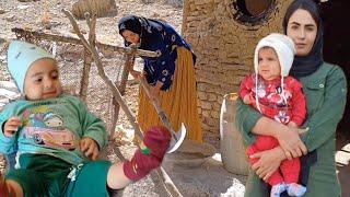 Cooking in the mountain and building a hut by Sepideh and Parisa