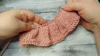 Как вязать складки спицами. How to knit folds with knitting needles