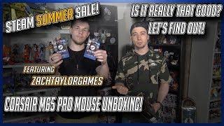 Steam summer sale challenge / M65 Corsair mouse UNBOXING Feat. ZachTaylorGames