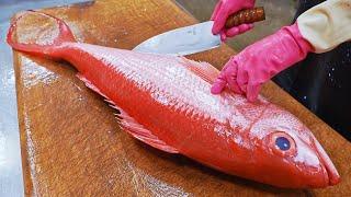 Loooong Tail！Giant Red Diamond Fish Cutting Skills, Steamed Fish Fillet