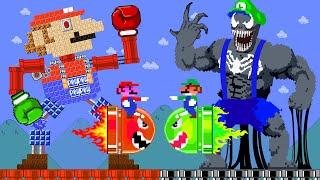 Mario Robot VS Venom But Wonder Rainbow Seed = Muscular Mario | ADN MARIO GAME