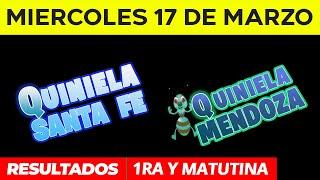 Quinielas Primera y matutina de Santa Fe y Mendoza Miércoles 17 de Marzo