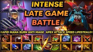 INTENSE LATE GAME BATTLE | RAPID MANA BURN SPEED ANTI MAGE VS. APEX ATTACK SPEED LIFESTEALER DOTA 2