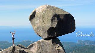 500-Ton rocking stone on a mountain peak: Omu di Cagna in Corsica