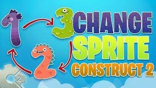 Change Sprite Image / Swap Image + Animation Effect Construct 2 Tutorial