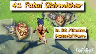 41 Fatui Skirmisher in 26 Minutes Ascension Material for Diluc, Ningguang and Tartaglia(Childe)