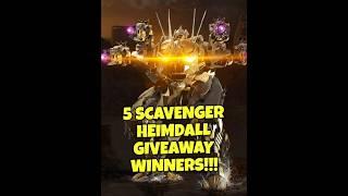 SCAVENGER HEIMDALL GIVEAWAY WINNERS IN WAR ROBOTS!!! #warrobots #wr #WRwinScHeimdall #giveaway