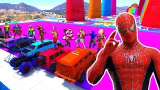 GTA V Epic New Stunt Race For Car Racing Challenge by SUPERHERO TEAM