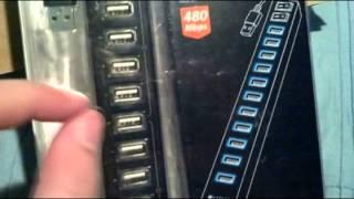 12 port usb hub 100% free unboxing